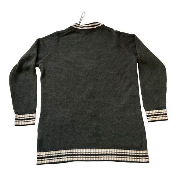 Tommy Hilfiger Button Up Cable Knit Striped V-Neck Gray Cardigan Women's Size L - Picture 6 of 15